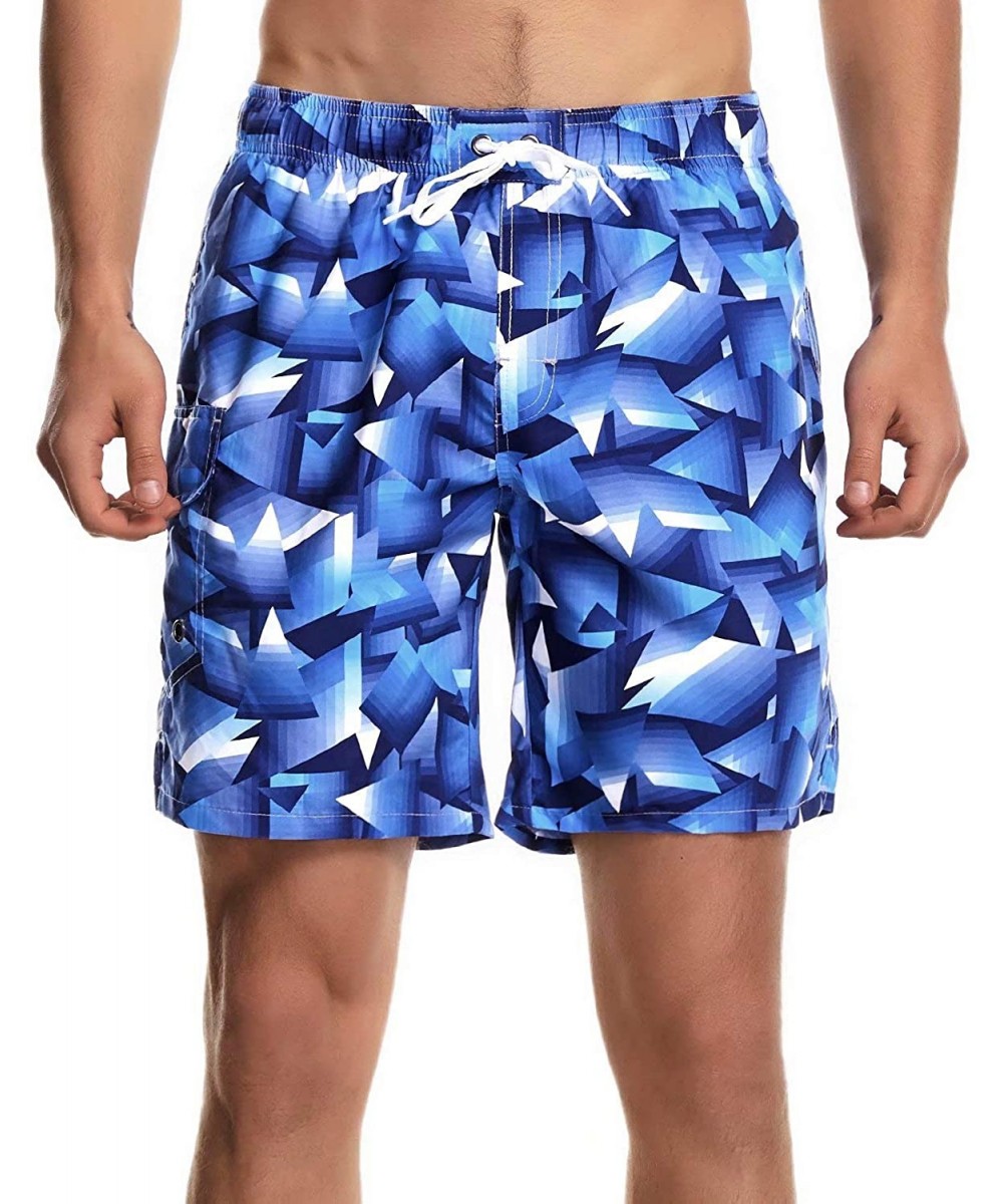 Trunks Mens Swim Trunks with Mesh Lining - Blue-602 - CT196AGEM9G