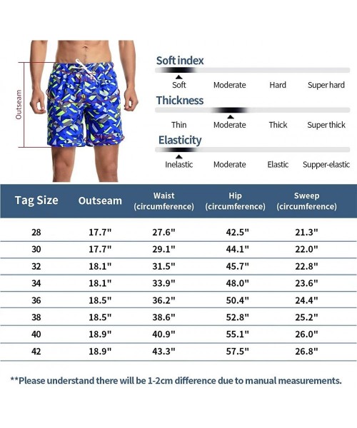 Trunks Mens Swim Trunks with Mesh Lining - Blue-602 - CT196AGEM9G