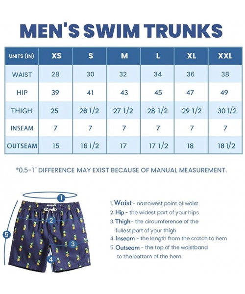 Trunks Mens Slim Fit Quick Dry Swim Shorts Swim Trunks Mens Bathing Suits with Mesh Lining - New-qma199-pineapple - C618NA7LQ0U