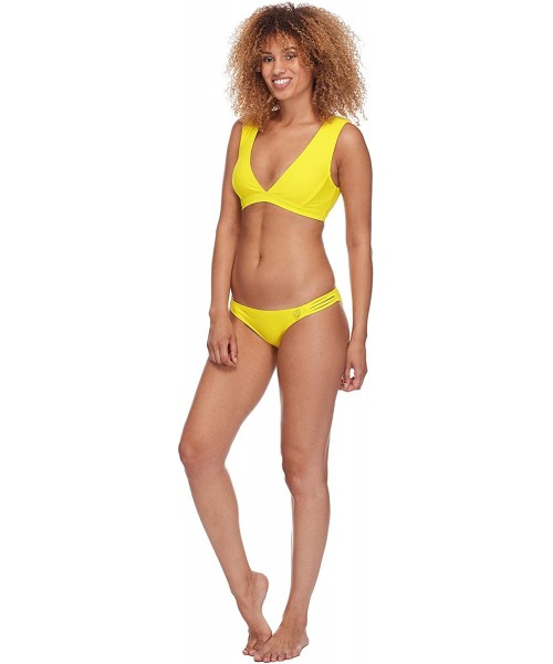 Bottoms Women's Smoothies Flirty Surf Rider Solid Bikini Bottom Swimsuit - Smoothies Citrus - CP18HW6CRXC