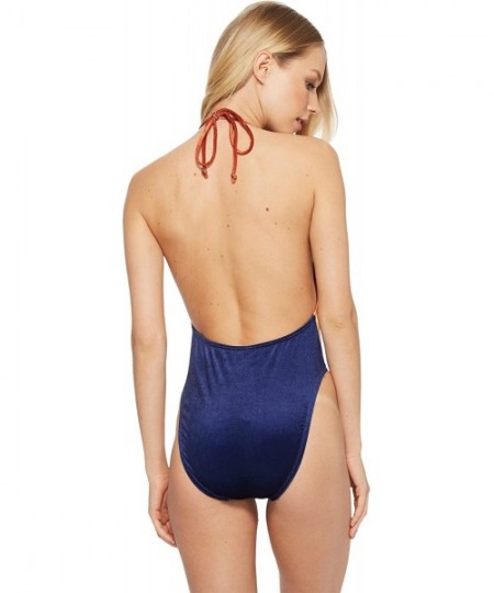 One-Pieces Junior's Dip Dye Plunge Neck Mio One Piece Swimsuit - Orange - CA189ENZI4N