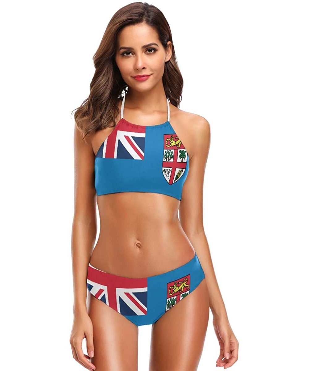 Sets Flag of Greece Bikini Swimwear Swimsuit Beach Suit Bathing Suits for Teens Girls Women - Fiji Flag - CQ18R44SI7I