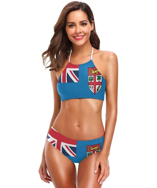 Sets Flag of Greece Bikini Swimwear Swimsuit Beach Suit Bathing Suits for Teens Girls Women - Fiji Flag - CQ18R44SI7I