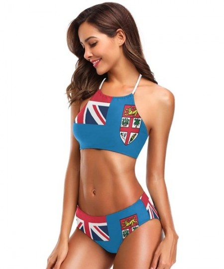 Sets Flag of Greece Bikini Swimwear Swimsuit Beach Suit Bathing Suits for Teens Girls Women - Fiji Flag - CQ18R44SI7I