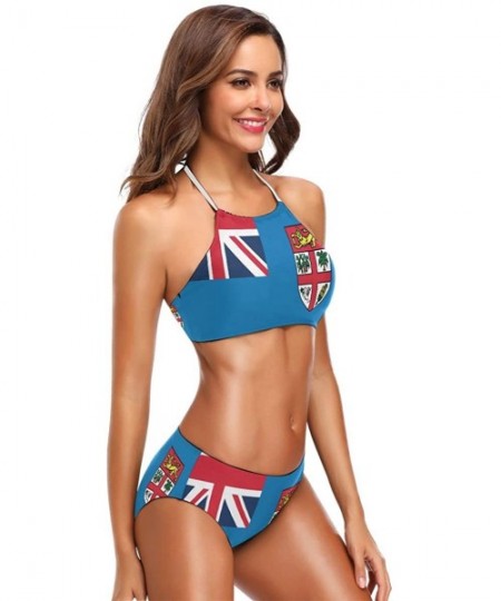 Sets Flag of Greece Bikini Swimwear Swimsuit Beach Suit Bathing Suits for Teens Girls Women - Fiji Flag - CQ18R44SI7I