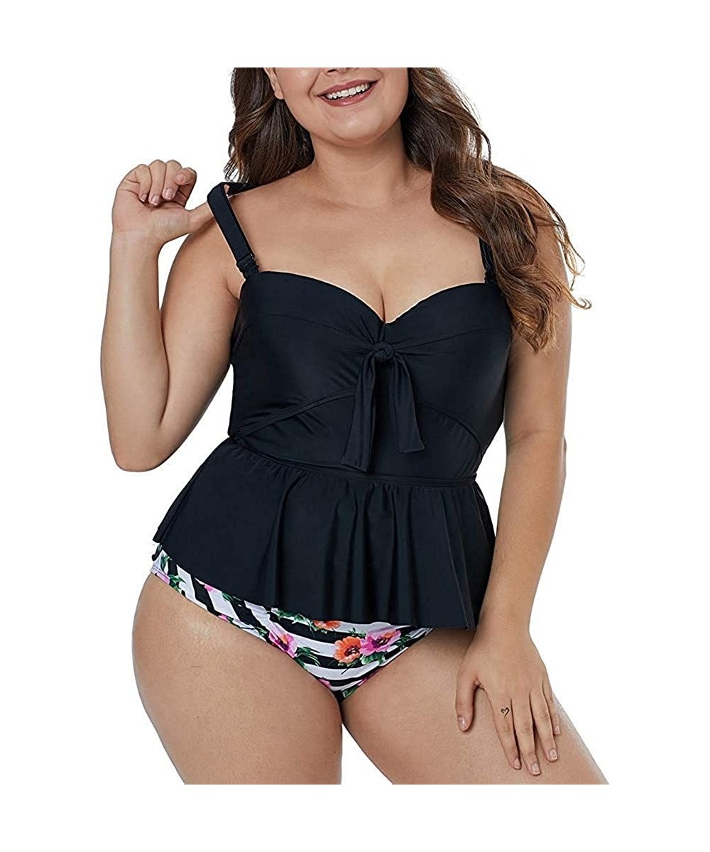 Sets Women's Two Piece Swimsuits Beachwear Bathing Suit Tankini Bathing Suit Swimsuit - Black1 - CR18SO763OH