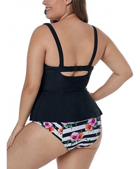 Sets Women's Two Piece Swimsuits Beachwear Bathing Suit Tankini Bathing Suit Swimsuit - Black1 - CR18SO763OH