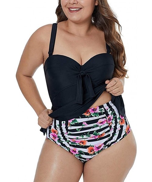 Sets Women's Two Piece Swimsuits Beachwear Bathing Suit Tankini Bathing Suit Swimsuit - Black1 - CR18SO763OH