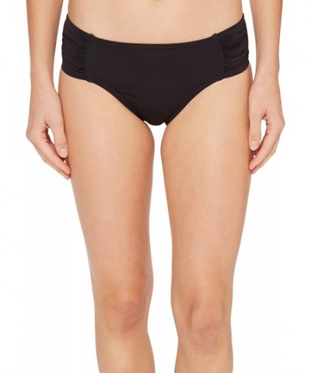 Tankinis Pearl High-Waist Side-Shirred Bikini Bottom Black SM (US 6-8) - CY12M4OBP9L