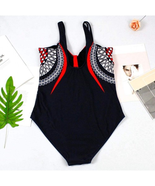 One-Pieces Womens Sexy Monokini Vintage Retro Tummy Control Bathing Suit Elastic High Cut Low One Piece Swimsuits Swimwear X ...