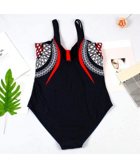 One-Pieces Womens Sexy Monokini Vintage Retro Tummy Control Bathing Suit Elastic High Cut Low One Piece Swimsuits Swimwear X ...