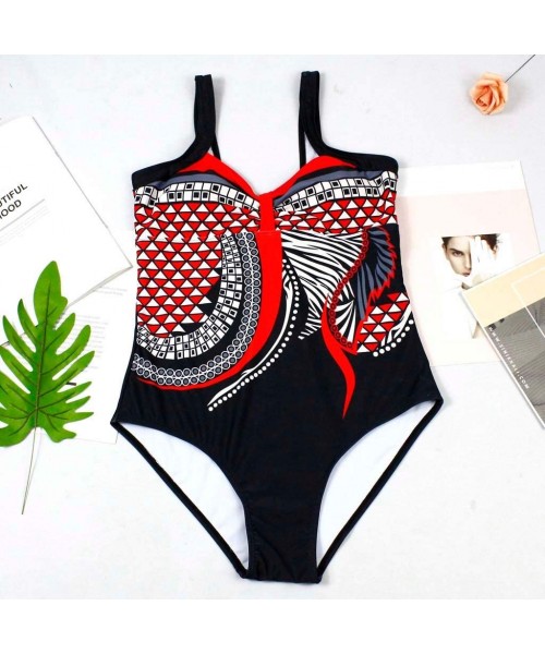 One-Pieces Womens Sexy Monokini Vintage Retro Tummy Control Bathing Suit Elastic High Cut Low One Piece Swimsuits Swimwear X ...