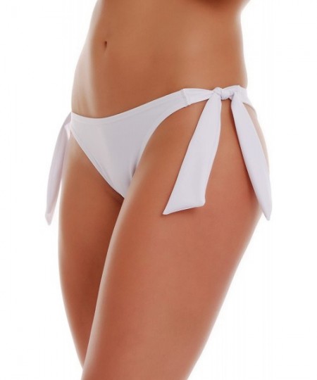 Bottoms Sexy Women's Brazilian Bikini Bottom Thong Style - Made in EU Lady Swimwear 503 - White - CX195C2LOKD