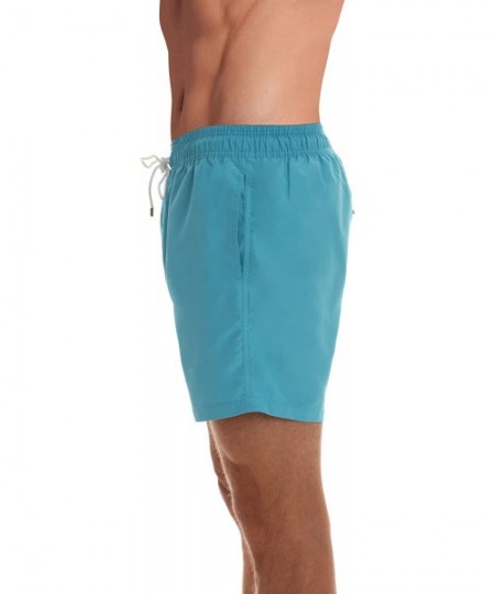 Board Shorts Men's Swimming Trunks Shorts with Pockets Quick Dry Bathing Suit - Turquoise - CP18RE446T6