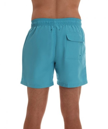 Board Shorts Men's Swimming Trunks Shorts with Pockets Quick Dry Bathing Suit - Turquoise - CP18RE446T6