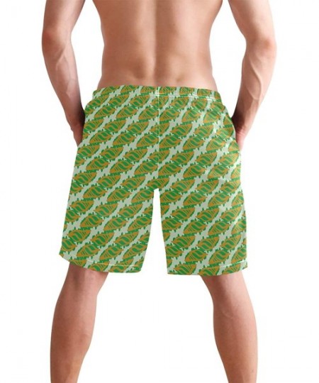 Racing Mens Swim Trunks Tropical Fruit Pineapple Beach Board Shorts - Sea Shell - C418NX9CNQZ