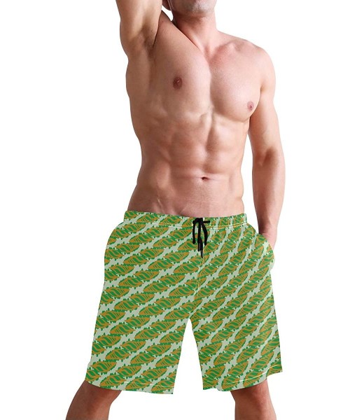 Racing Mens Swim Trunks Tropical Fruit Pineapple Beach Board Shorts - Sea Shell - C418NX9CNQZ