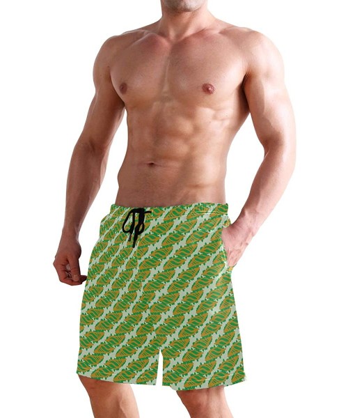 Racing Mens Swim Trunks Tropical Fruit Pineapple Beach Board Shorts - Sea Shell - C418NX9CNQZ