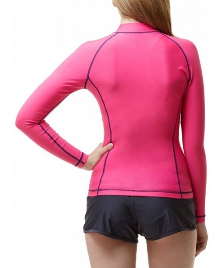 Rash Guards Women's UPF 50+ Zipper Rash Guard- Water Sufing Long Sleeve Swimsuit- UV/Sun Protection Swim Shirts Wetsuit Top -...