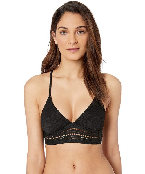 Tops Women's Perla Triangle Bikini Top - Black - CH18C4CUOG6