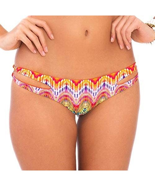 Bottoms Women's Sun Kissed Laughter Reversible Zig-Zag Open-Side Bikini Bottom - Multi - CB12E3QTC7F