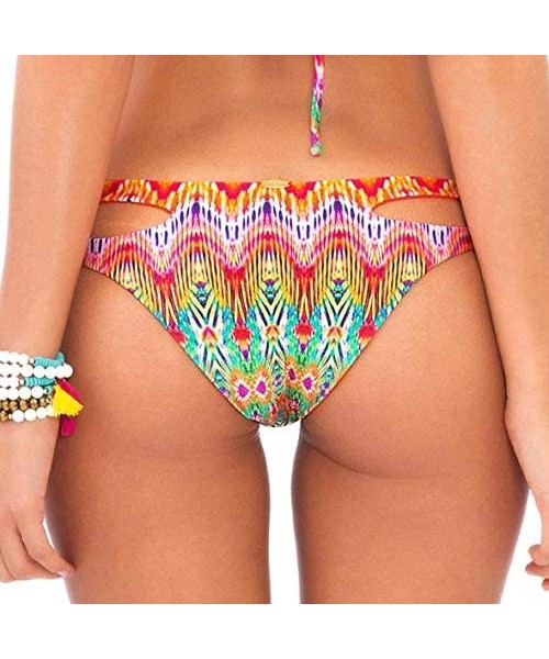 Bottoms Women's Sun Kissed Laughter Reversible Zig-Zag Open-Side Bikini Bottom - Multi - CB12E3QTC7F