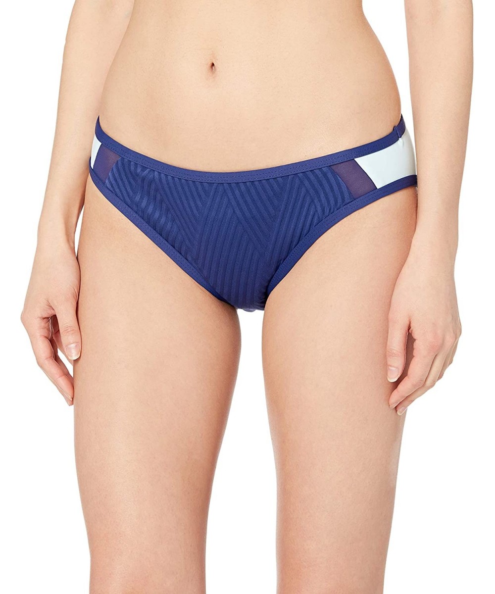 Bottoms Women's Wave Catcher Retro Swimsuit Bikini Bottom - Bloc Party Navy - CX18NREUONW