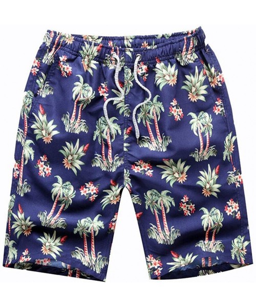 Board Shorts Men's Swim Trunks Beach Board Shorts with Lining -Green Coconut Style (XXXL) - CP18ONGZHO0