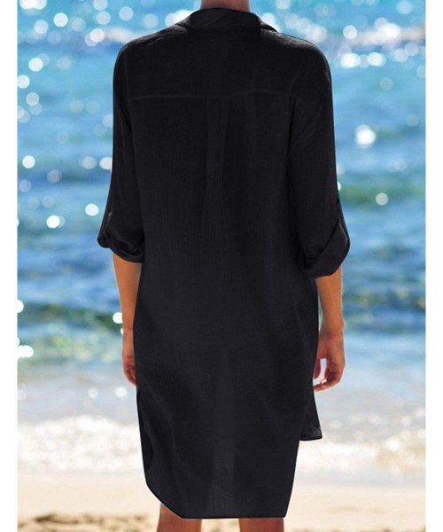 Cover-Ups Casual Swimsuit Cover Up for Women Loose Beach Bikini Dress - C-black - CM1992CUO2X