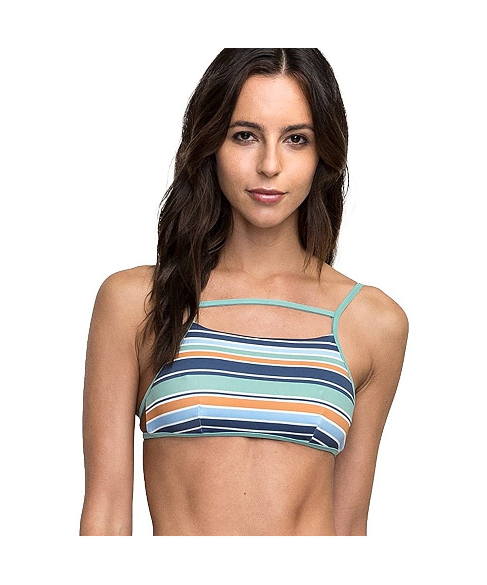 Tops Women's Stripe Type Bralette Bikini Top - Sky Blue - C912O41CH52