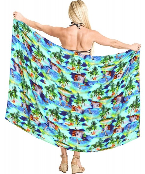 Cover-Ups Women's Plus Size Large Sarong Swimsuit Cover Up Beach Wear Full Long - Blue_y770 - CS18SYK5WG9