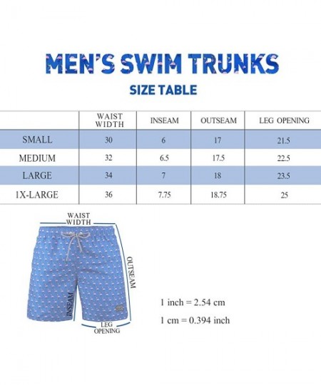 Trunks Men's Performance Swim Trunks Graphic With Pocket Mesh Lining - Flamingo-tm Blue - CU18TLNAY4E