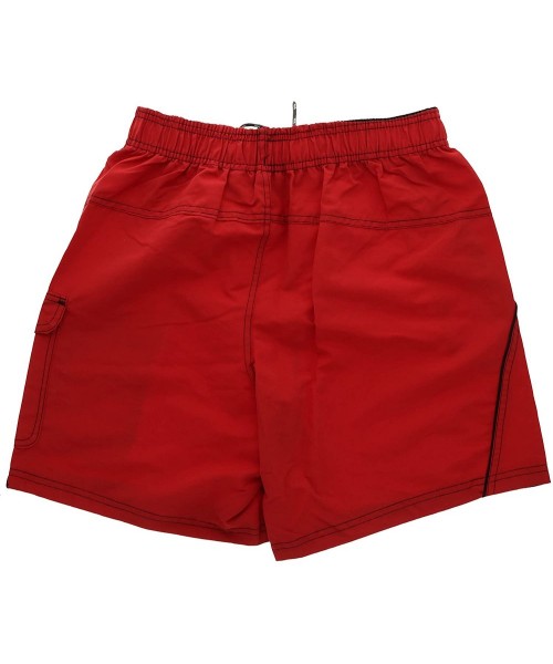 Trunks Men's Classic Bathing Suit - Red - CK18E2GH7DD