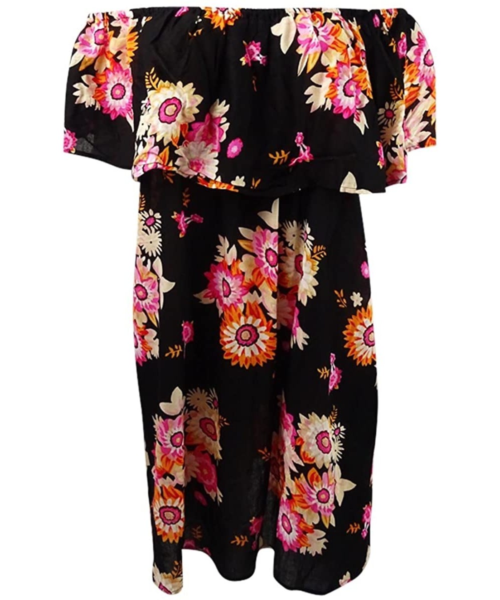 Cover-Ups Women's Floral-Print Off-The-Shoulder Cover-Up - Black - CH183NML2LN