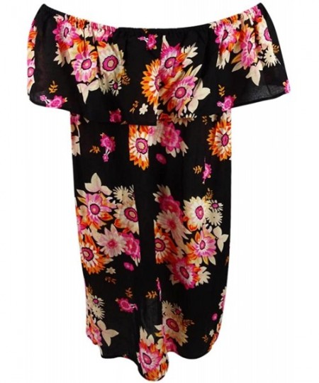 Cover-Ups Women's Floral-Print Off-The-Shoulder Cover-Up - Black - CH183NML2LN