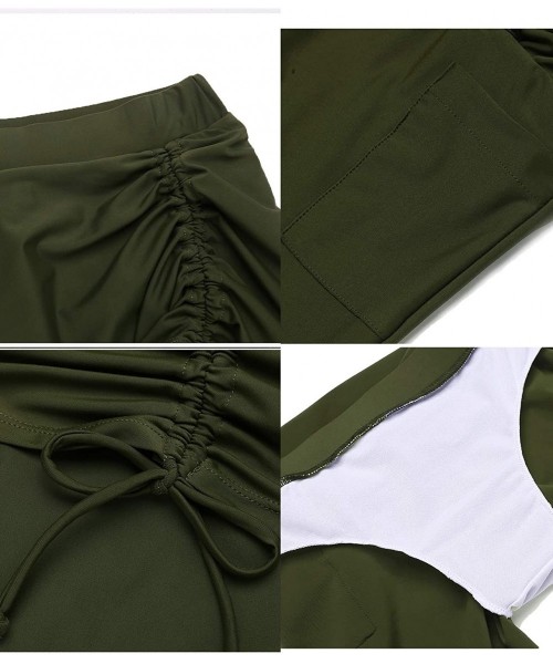 Board Shorts Women Capri Swim Pants Skirted Swim Tights UV Board Shorts Rash Guard Swimsuit Leggings - Army Green - CM19COWXNK9