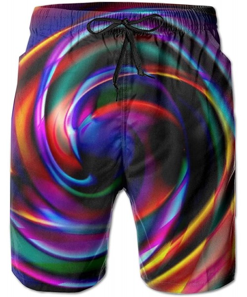 Board Shorts Men's Swim Trunks Quick Dry Beach Swim Shorts Bathing Suits (Purple Tie Dye Psychedelic Art) - Tie Dye - CE18RRZ...