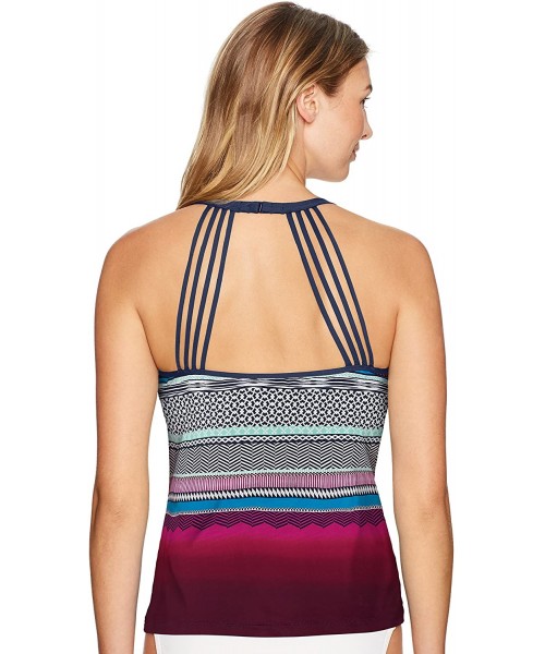 Tankinis Women's Ombre Stripe Multi-Strap Back Tankini - Very Berry - CG18608MY3A