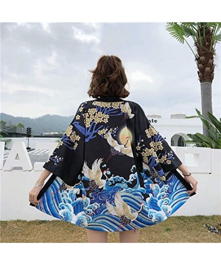 Cover-Ups Summer Womens Beach Kimono Wear Cover up Swimwear Beachwear Bikini Cardigan - Black 8 - CP1985G6QYW