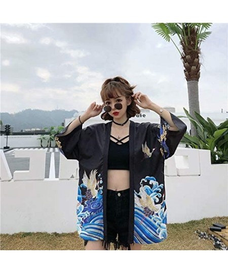 Cover-Ups Summer Womens Beach Kimono Wear Cover up Swimwear Beachwear Bikini Cardigan - Black 8 - CP1985G6QYW