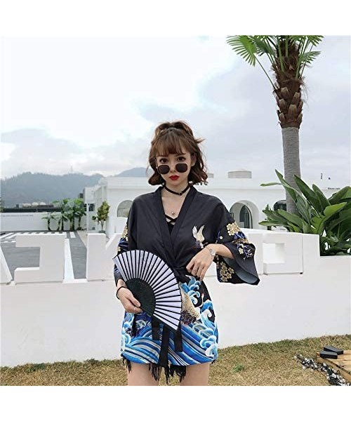 Cover-Ups Summer Womens Beach Kimono Wear Cover up Swimwear Beachwear Bikini Cardigan - Black 8 - CP1985G6QYW