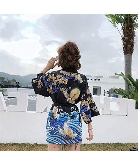 Cover-Ups Summer Womens Beach Kimono Wear Cover up Swimwear Beachwear Bikini Cardigan - Black 8 - CP1985G6QYW