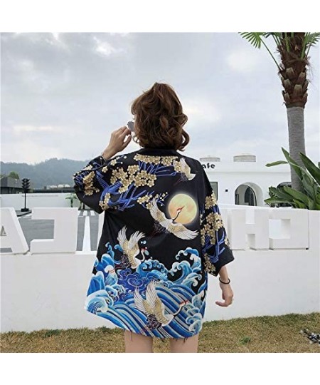 Cover-Ups Summer Womens Beach Kimono Wear Cover up Swimwear Beachwear Bikini Cardigan - Black 8 - CP1985G6QYW