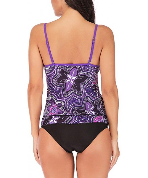 One-Pieces Girl Swimsuit Bathing Suits Tankini Swimwear - Purple - CG196WRIZ3Z