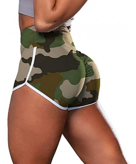 Board Shorts Women's Workout Sexy Shorts Scrunch Booty Gym Yoga Pants Waist Sports Leggings - Army Green - C71997HR87Y