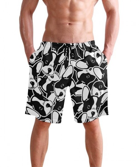 Board Shorts Mens Swim Trunks Funny Animal Dog Print Quick Dry Beach Shorts Summer Surf Board Shorts - CF18UY2WOTC