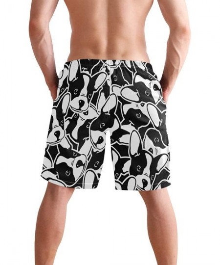 Board Shorts Mens Swim Trunks Funny Animal Dog Print Quick Dry Beach Shorts Summer Surf Board Shorts - CF18UY2WOTC