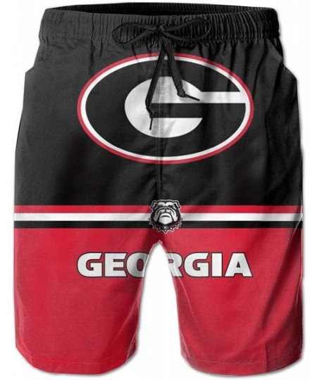 Board Shorts Men's Quick Dry Swim Shorts with Mesh Lining Swimwear Bathing Suits Leisure Shorts - Georgia Bulldogs-17 - CQ19C...