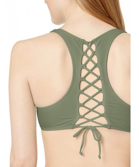 Sets Women's Smoothies Sasha Solid Strappy Back Scoop Bikini Top Swimsuit - Cactus - CY18HWD5XA8