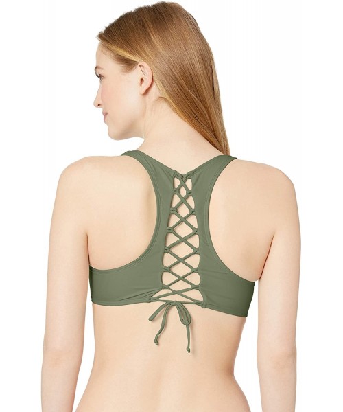 Sets Women's Smoothies Sasha Solid Strappy Back Scoop Bikini Top Swimsuit - Cactus - CY18HWD5XA8